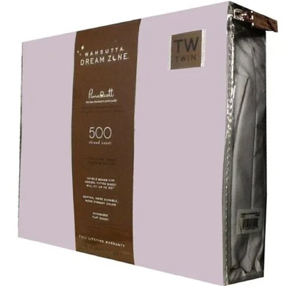 Wamsutta Other - new LILAC Wamsutta Dream Zone 500 Thread Count Cotton Percale TWIN Sheet Set